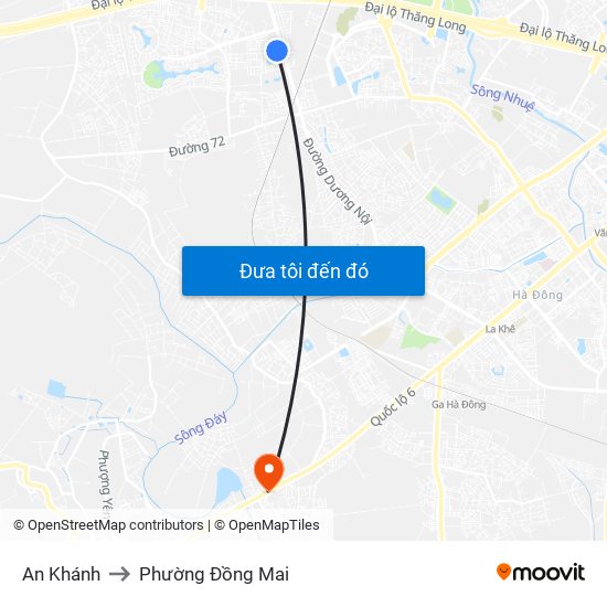 An Khánh to Phường Đồng Mai map