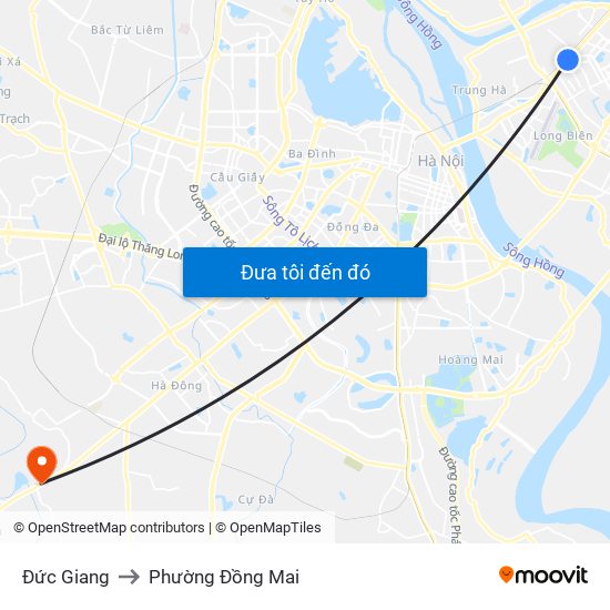 Đức Giang to Phường Đồng Mai map