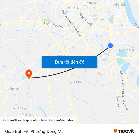 Giáp Bát to Phường Đồng Mai map