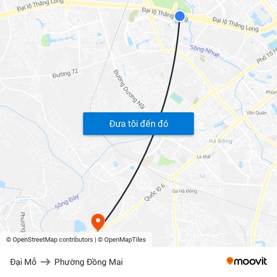 Đại Mỗ to Phường Đồng Mai map