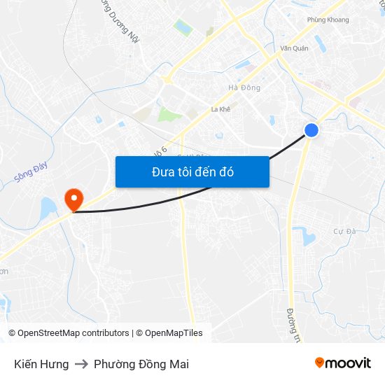 Kiến Hưng to Phường Đồng Mai map
