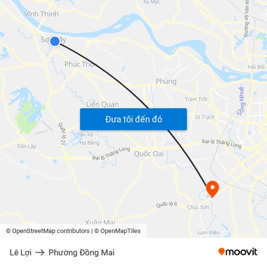 Lê Lợi to Phường Đồng Mai map