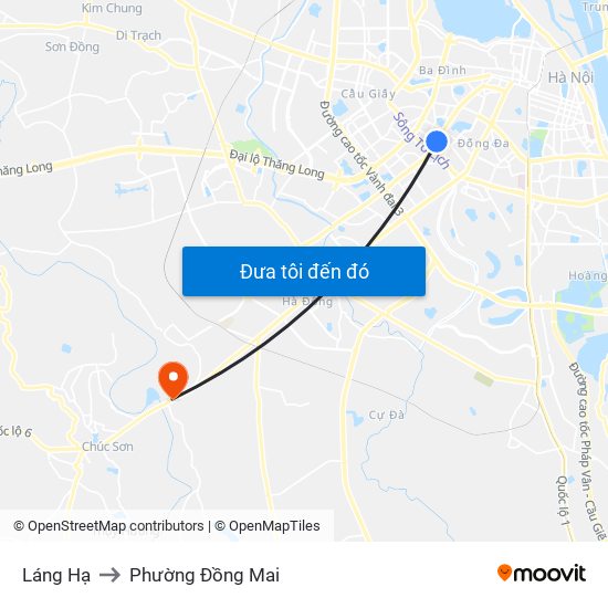 Láng Hạ to Phường Đồng Mai map