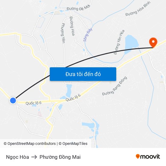 Ngọc Hòa to Phường Đồng Mai map