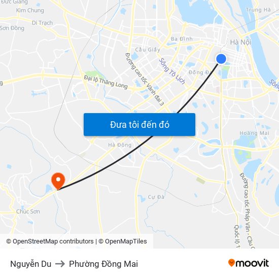 Nguyễn Du to Phường Đồng Mai map