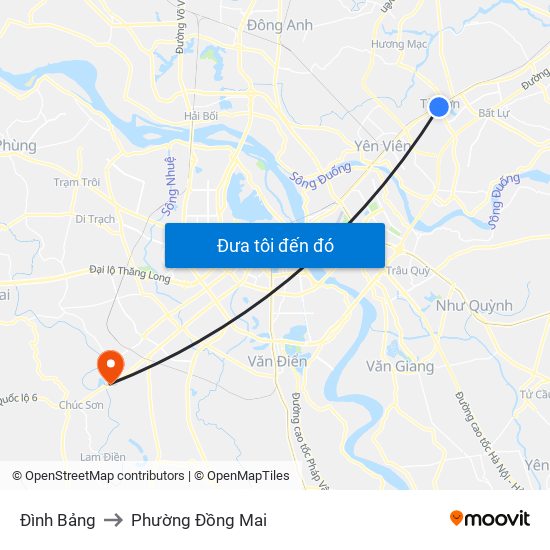 Đình Bảng to Phường Đồng Mai map