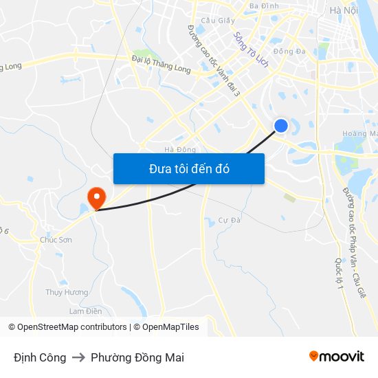 Định Công to Phường Đồng Mai map