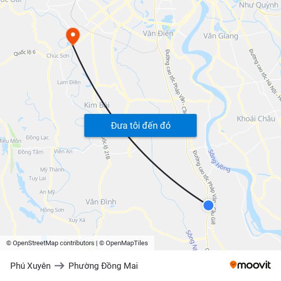 Phú Xuyên to Phường Đồng Mai map