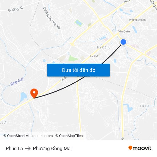 Phúc La to Phường Đồng Mai map