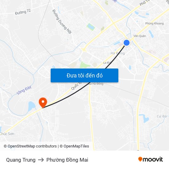 Quang Trung to Phường Đồng Mai map