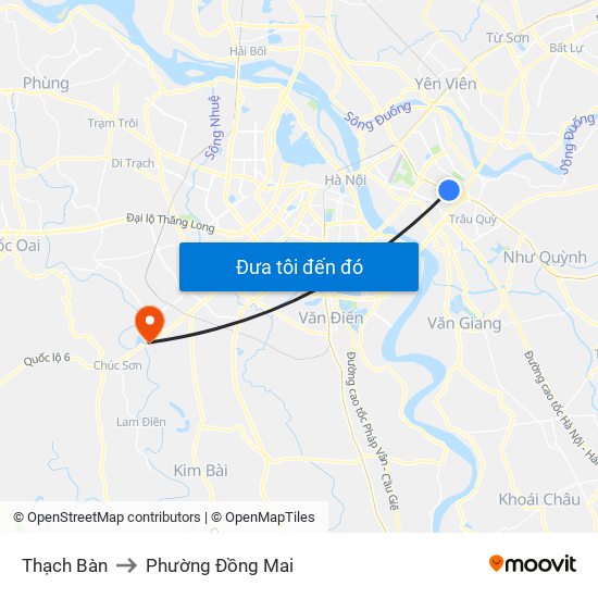 Thạch Bàn to Phường Đồng Mai map