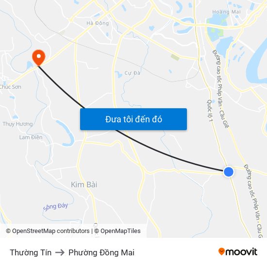 Thường Tín to Phường Đồng Mai map