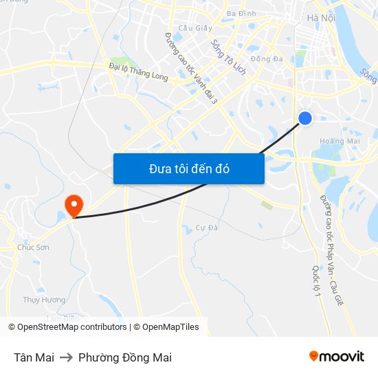 Tân Mai to Phường Đồng Mai map