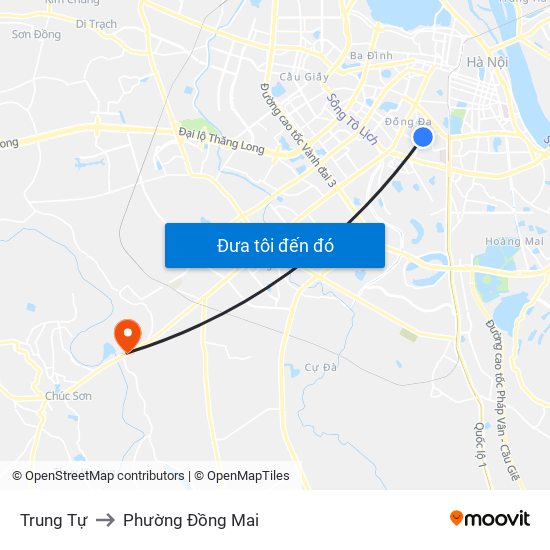 Trung Tự to Phường Đồng Mai map