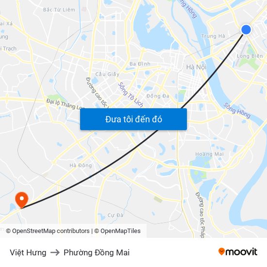 Việt Hưng to Phường Đồng Mai map