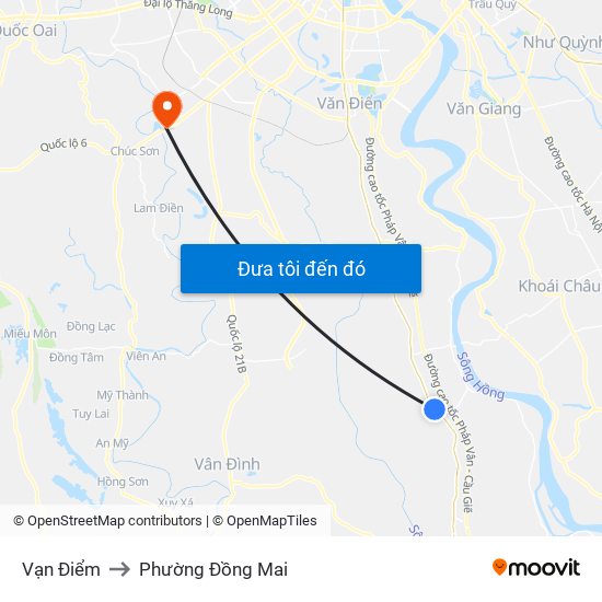 Vạn Điểm to Phường Đồng Mai map