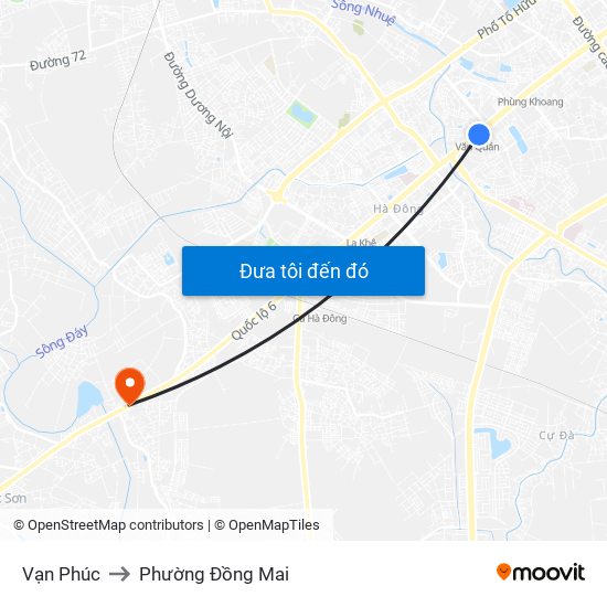 Vạn Phúc to Phường Đồng Mai map