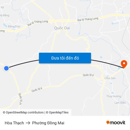 Hòa Thạch to Phường Đồng Mai map