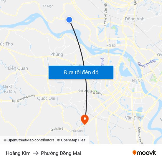 Hoàng Kim to Phường Đồng Mai map
