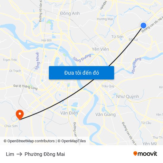Lim to Phường Đồng Mai map