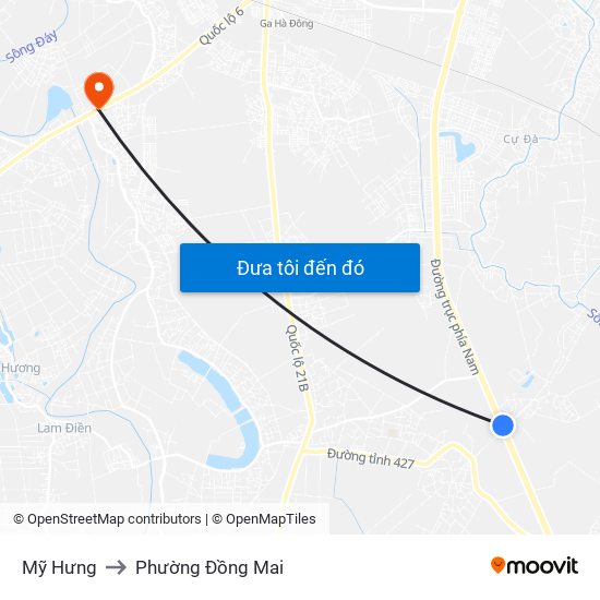 Mỹ Hưng to Phường Đồng Mai map