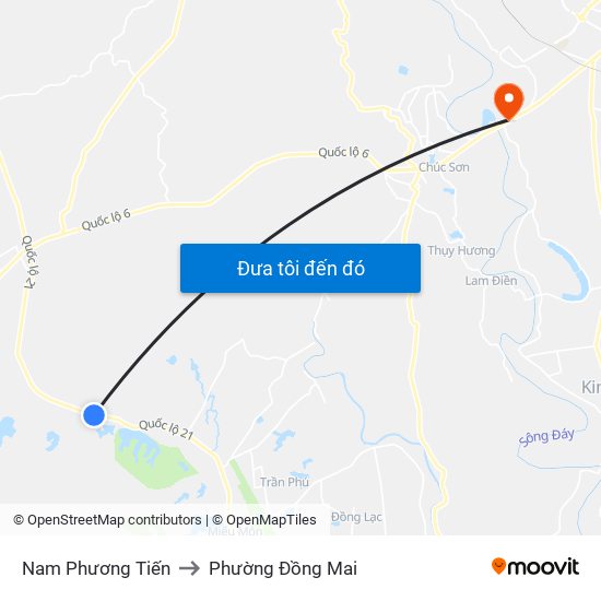 Nam Phương Tiến to Phường Đồng Mai map