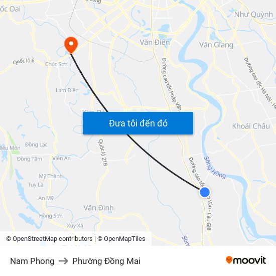 Nam Phong to Phường Đồng Mai map