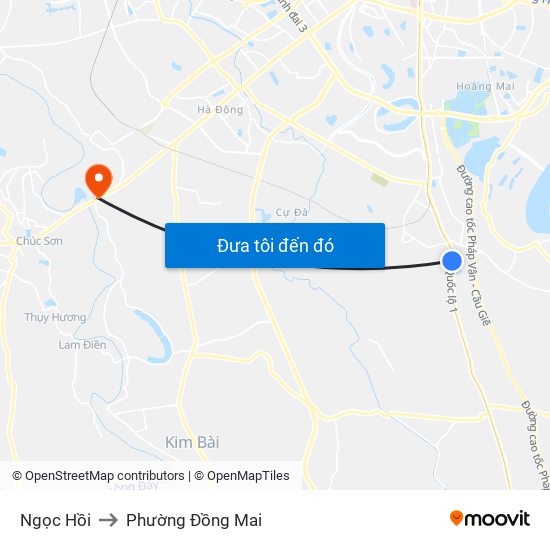 Ngọc Hồi to Phường Đồng Mai map