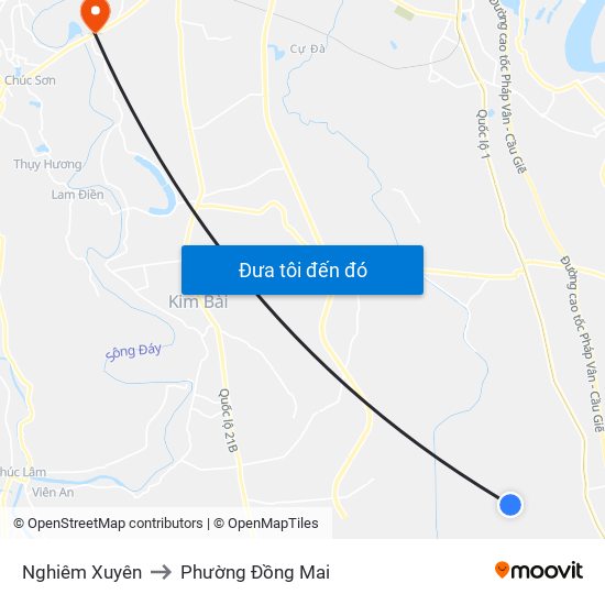 Nghiêm Xuyên to Phường Đồng Mai map