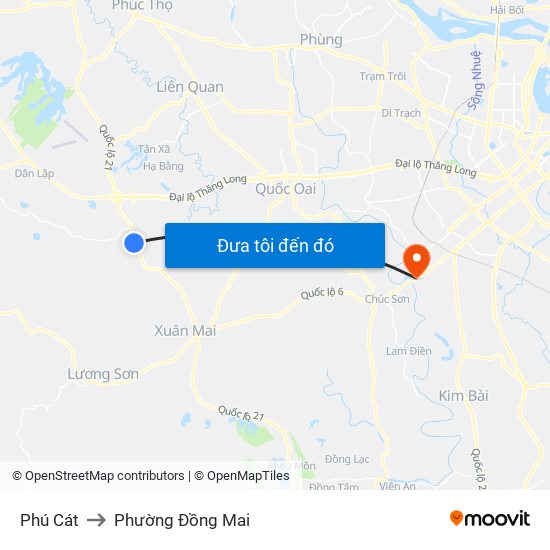 Phú Cát to Phường Đồng Mai map