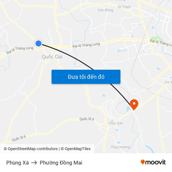 Phùng Xá to Phường Đồng Mai map