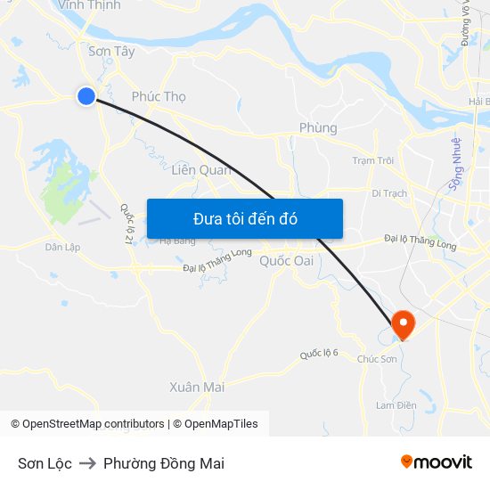 Sơn Lộc to Phường Đồng Mai map