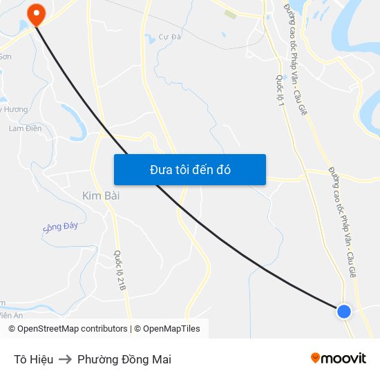 Tô Hiệu to Phường Đồng Mai map