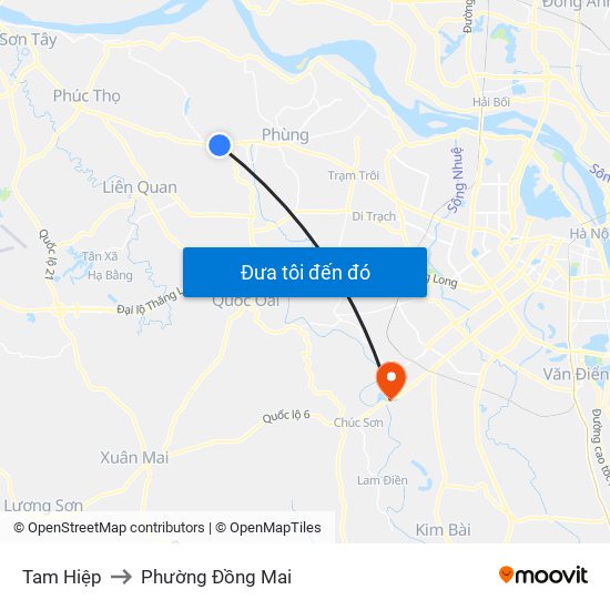 Tam Hiệp to Phường Đồng Mai map