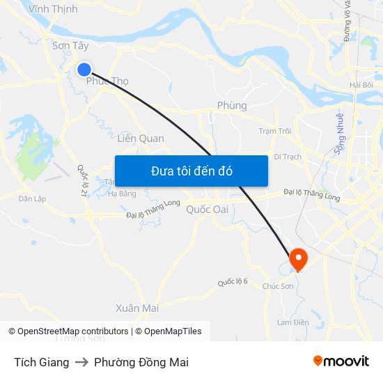Tích Giang to Phường Đồng Mai map