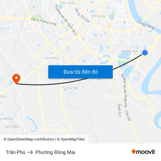 Trần Phú to Phường Đồng Mai map