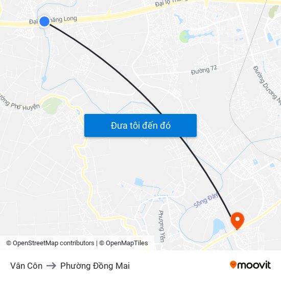 Vân Côn to Phường Đồng Mai map