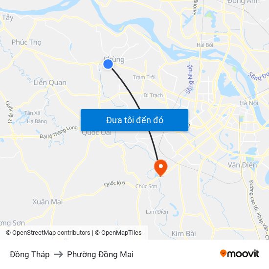 Đồng Tháp to Phường Đồng Mai map