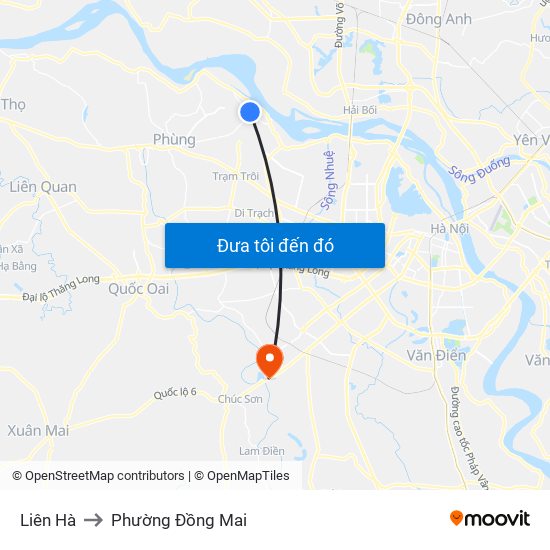 Liên Hà to Phường Đồng Mai map