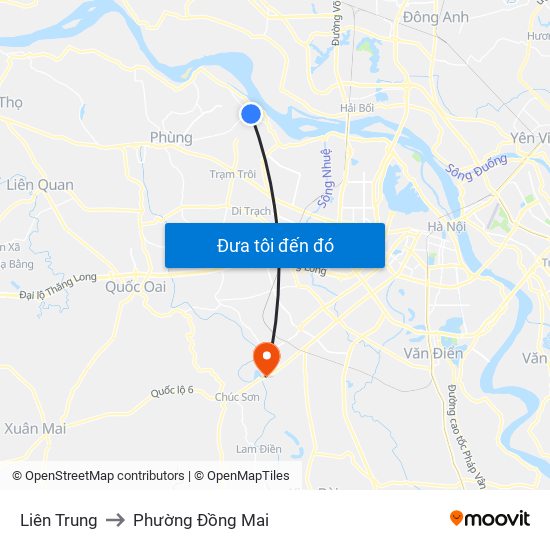 Liên Trung to Phường Đồng Mai map