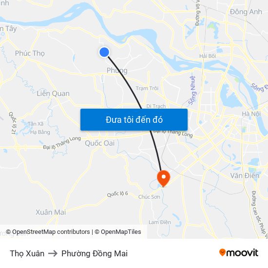 Thọ Xuân to Phường Đồng Mai map