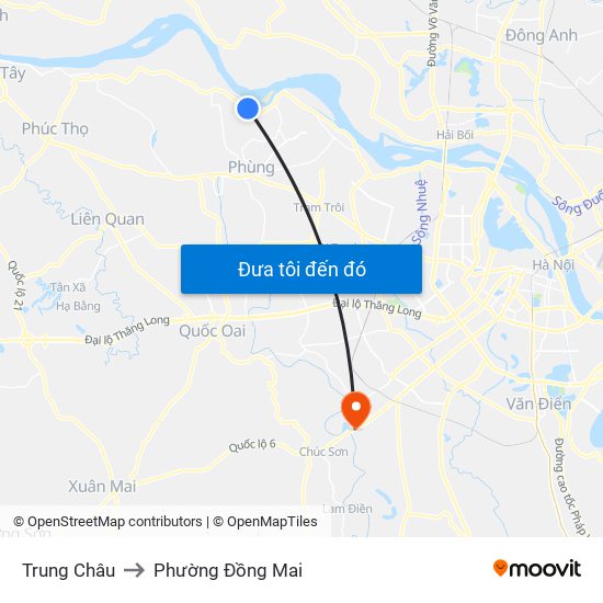 Trung Châu to Phường Đồng Mai map