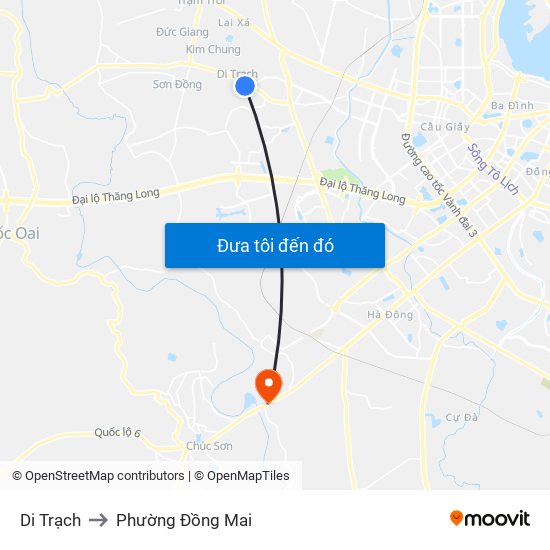 Di Trạch to Phường Đồng Mai map