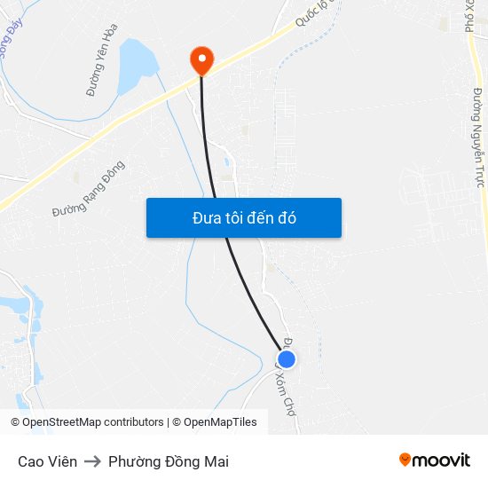 Cao Viên to Phường Đồng Mai map