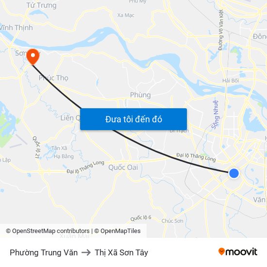 Phường Trung Văn to Thị Xã Sơn Tây map