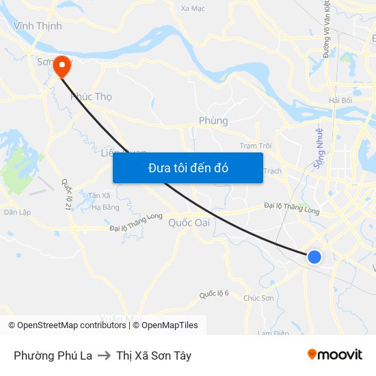 Phường Phú La to Thị Xã Sơn Tây map