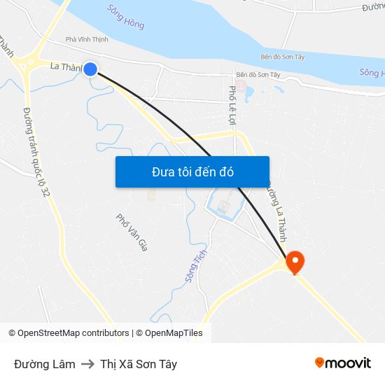 Đường Lâm to Thị Xã Sơn Tây map
