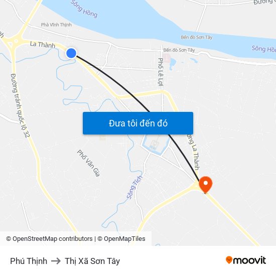 Phú Thịnh to Thị Xã Sơn Tây map