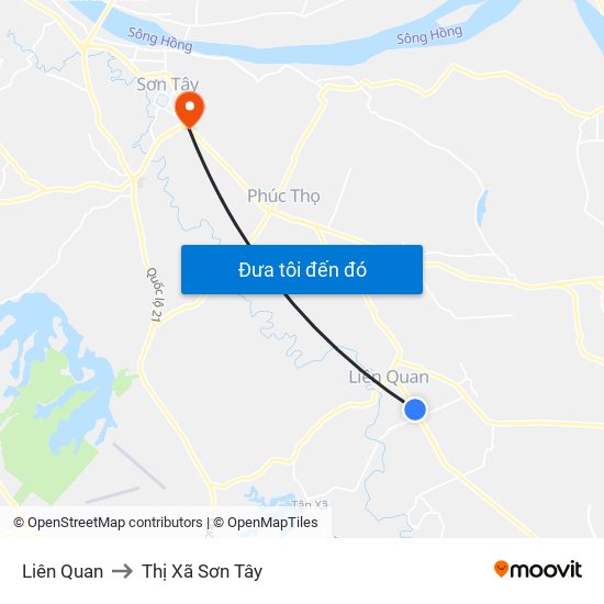 Liên Quan to Thị Xã Sơn Tây map