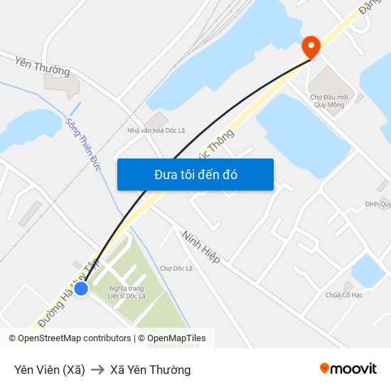 Yên Viên (Xã) to Xã Yên Thường map